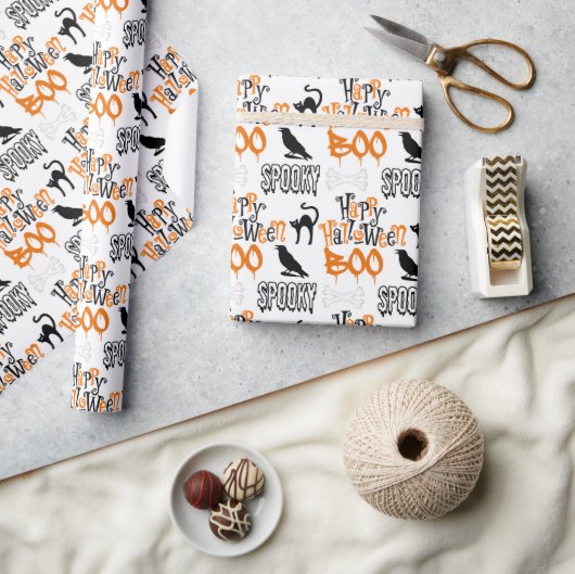 Spookachtig Gelukkig Halloween Boe Cadeau Cadeaupapier (Crafts)