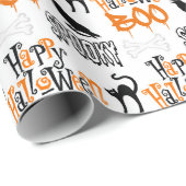 Spookachtig Gelukkig Halloween Boe Cadeau Cadeaupapier (Rol Hoek)