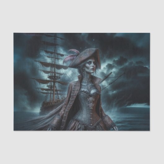 spookachtig gemesmeriseerde piraat | Haunting High Tissuepapier (Voorkant)