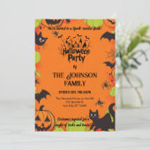 Spookachtig gepersonaliseerd Halloween kostuumfees Kaart (Staand voorkant)