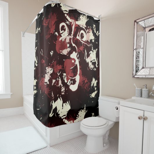 spookachtig gezicht douchegordijn (In situ)