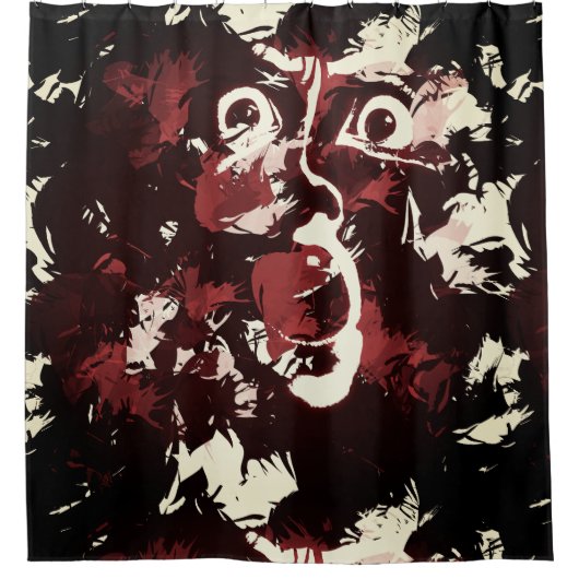 spookachtig gezicht douchegordijn (Voorkant)