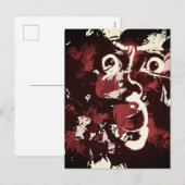 spookachtig gezicht feestdagenkaart (Voorkant / Achterkant)