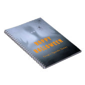 Spookachtig Glurende Ogen Persoonlijk Halloween Da Notitieboek (Rechterzijde)