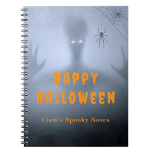 Spookachtig Glurende Ogen Persoonlijk Halloween Da Notitieboek