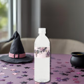 Spookachtig gotisch verjaardagsmeisje afro-puff waterfles etiket