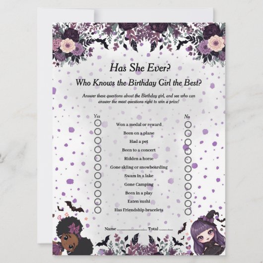 Spookachtig gotisch verjaardagsmeisje heeft ze ooi feestdagenkaart (Voorkant)