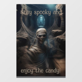 Spookachtig graf van de mummie wandtapijt raamsticker
