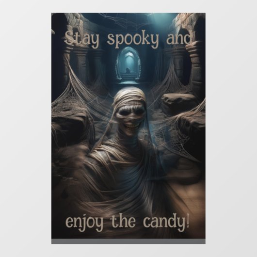 Spookachtig graf van de mummie wandtapijt raamsticker (Vel)