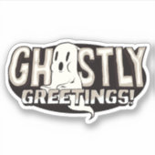 Spookachtig Groeten Halloween Pun Grappig Sticker (Voorkant)