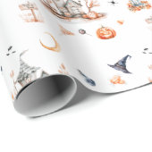 Spookachtig Halloween feest in Haunted House Cadeaupapier (Rol Hoek)