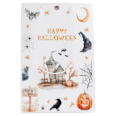 Spookachtig Halloween feest in Haunted House Medium Cadeauzakje (Voorkant)