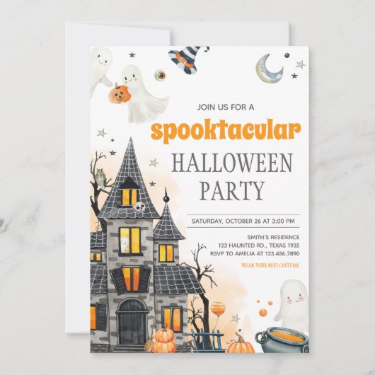 Spookachtig Halloween feest Kaart (Voorkant)
