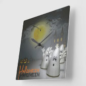 Spookachtig Halloween Vierkante Klok (Hoek)