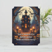Spookachtig Huisfeest Kaart (Staand voorkant)