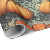 Spookachtig kalebas tuinpatroon cadeaupapier (Rol Hoek)