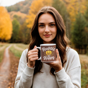 Spookachtig maar gelukkig gepersonaliseerd koffiemok