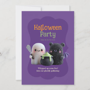 Spookachtig maar Schattig Cute Geest & Beer Kaart