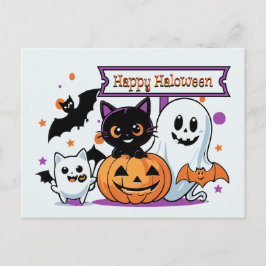 Spookachtig maar Schattige Halloween Briefkaart