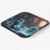 Spookachtig Man op de begraafplaats Papieren Bordje (Gebogen)