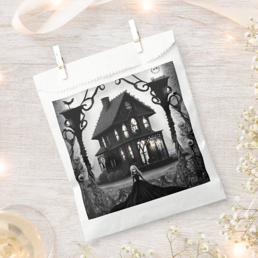 Spookachtig Meisje en spookhuis Bedankzakje (Geknipt)
