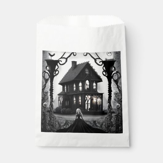 Spookachtig Meisje en spookhuis Bedankzakje (Voorkant)