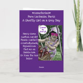 Spookachtig Meisje Parijs Kaart (Achterkant)