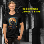 Spookachtig Middeleeuws Kasteel Halloween Tri-Blend Shirt