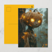 Spookachtig pompoenhoofd briefkaart (Voorkant / Achterkant)