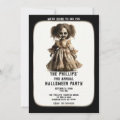 spookachtig pop halloween kostuum party kaart (Voorkant)