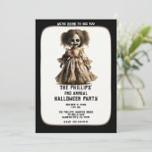 spookachtig pop halloween kostuum party kaart (Staand voorkant)