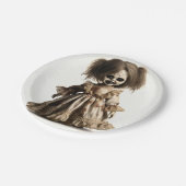 spookachtig pop halloween kostuum party papieren bordje (Gekanteld)