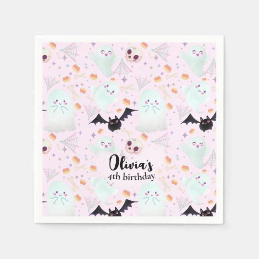 spookachtig roze servet (Voorkant)