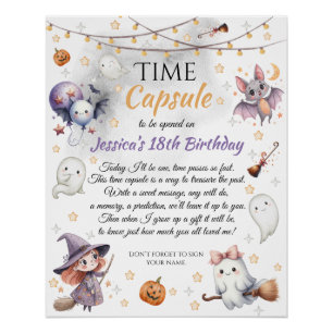 Spookachtig Schattig Gelukkig Boe Halloween Tijdsc Perfect Poster