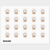 Spookachtig Schattige Baby shower Ronde Sticker (Vel)