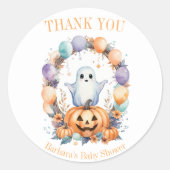 Spookachtig Schattige Baby shower Ronde Sticker (Voorkant)