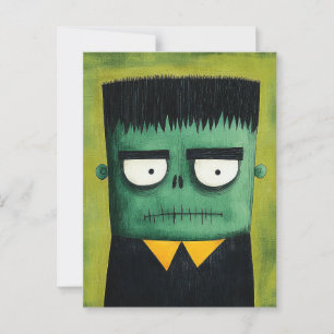 Spookachtig Schattige Frankenstein Monster Hallowe Briefkaart