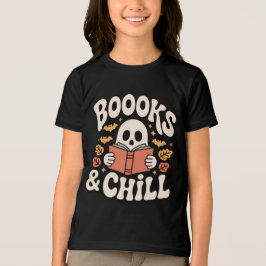 Spookachtig Schattige Ghost Reading Book Tri-Blend Shirt