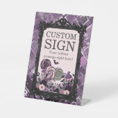 Spookachtig Schattige Gotisch paarse Custom Pedest Reclamebord Met Voetstuk (Voorkant)