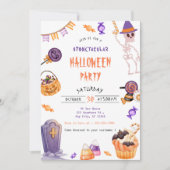 Spookachtig Schattige Halloween-feest Kaart (Voorkant)