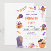 Spookachtig Schattige Halloween-feest Kaart (Voorkant / Achterkant)