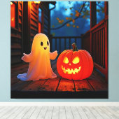 Spookachtig Schattige Halloween Glow Design Canvas Afdruk (Insitu (Houten vloer))