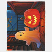 Spookachtig Schattige Halloween Glow Design Fleece Deken (Voorkant)