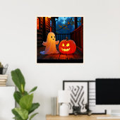 Spookachtig Schattige Halloween Glow Design Poster (Thuiskantoor)