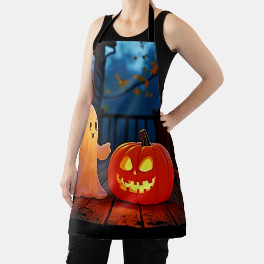 Spookachtig Schattige Halloween Glow Design Schort (Insitu)