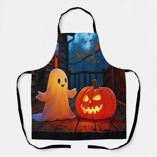Spookachtig Schattige Halloween Glow Design Schort (Voorkant)