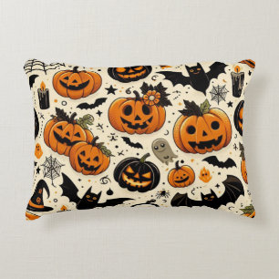 Spookachtig Schattige Halloween Naadloos Patroon Accent Kussen