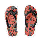 Spookachtig Schattige Halloween Sinaasappel Kinder Teenslippers (Voetbed)