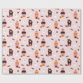 Spookachtig Schattige Halloween spookhuis Cadeaupapier (Vlak)