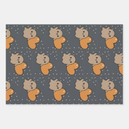 Spookachtig Schattige houtskoolrooster spookhartpa Inpakpapier Vel